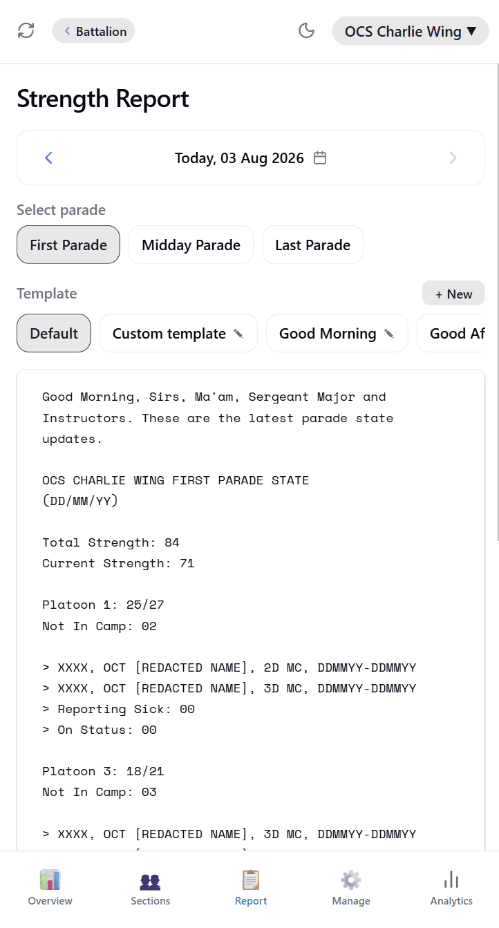 Report · strength report