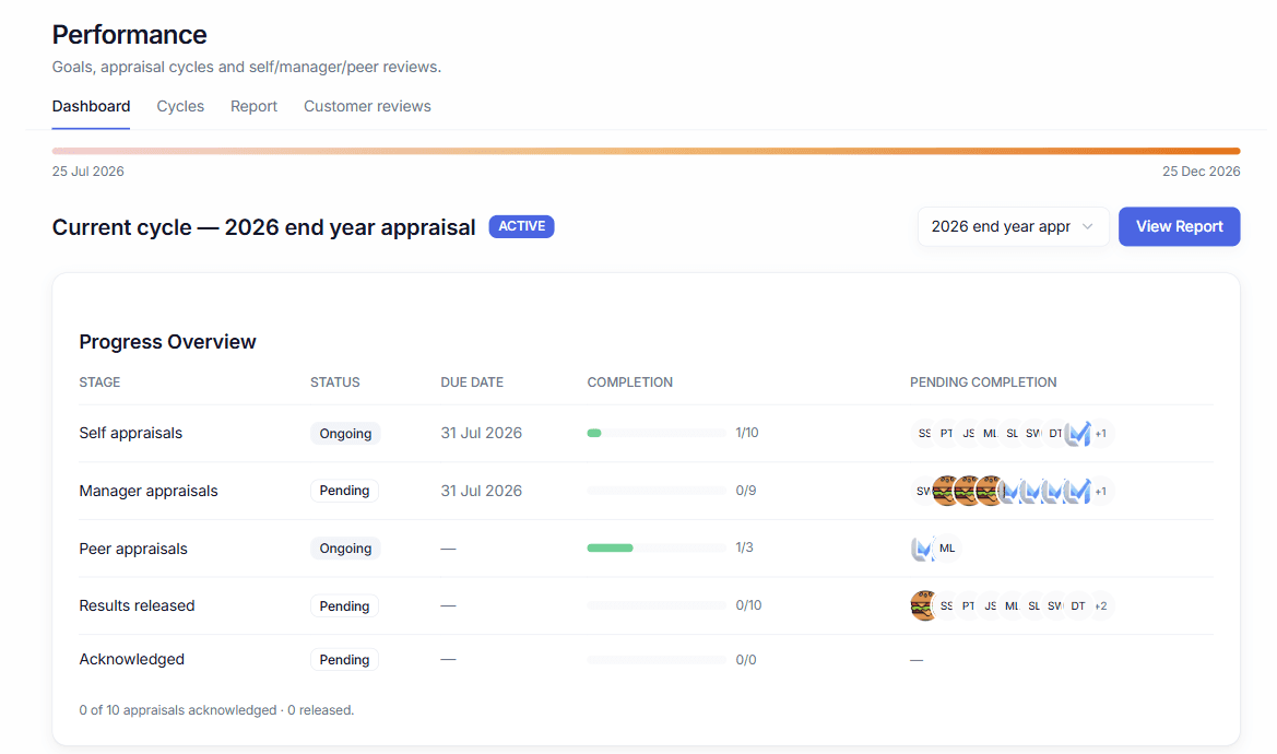 Performance · cycle progress